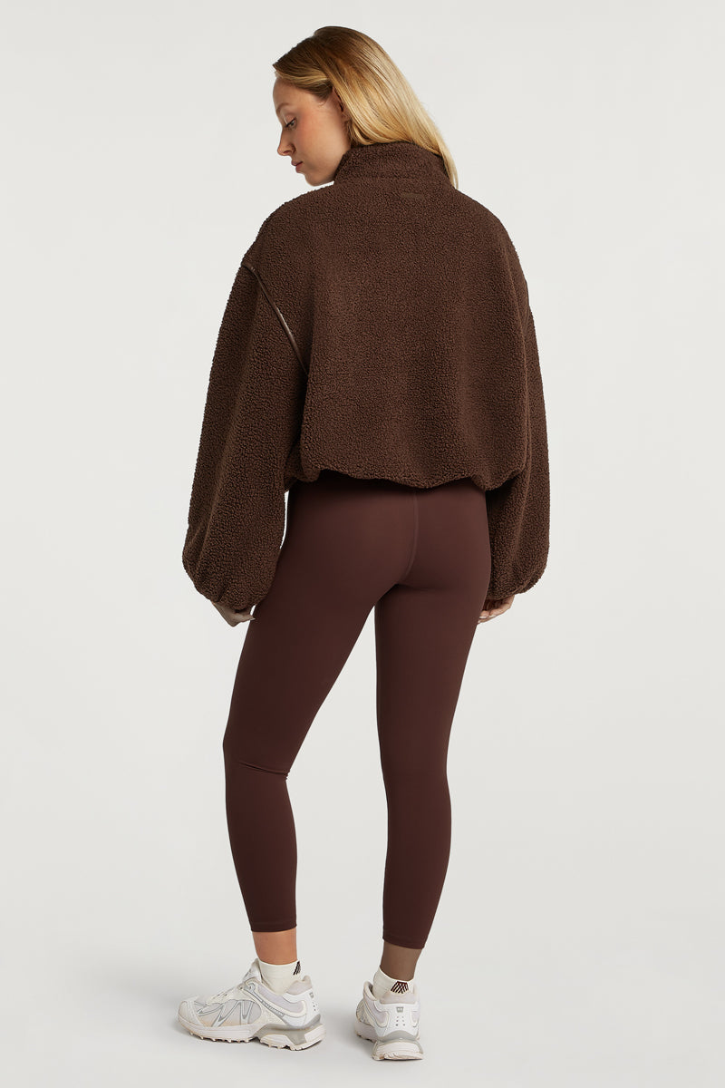 SLOANE Borg Half-Zip Cacao