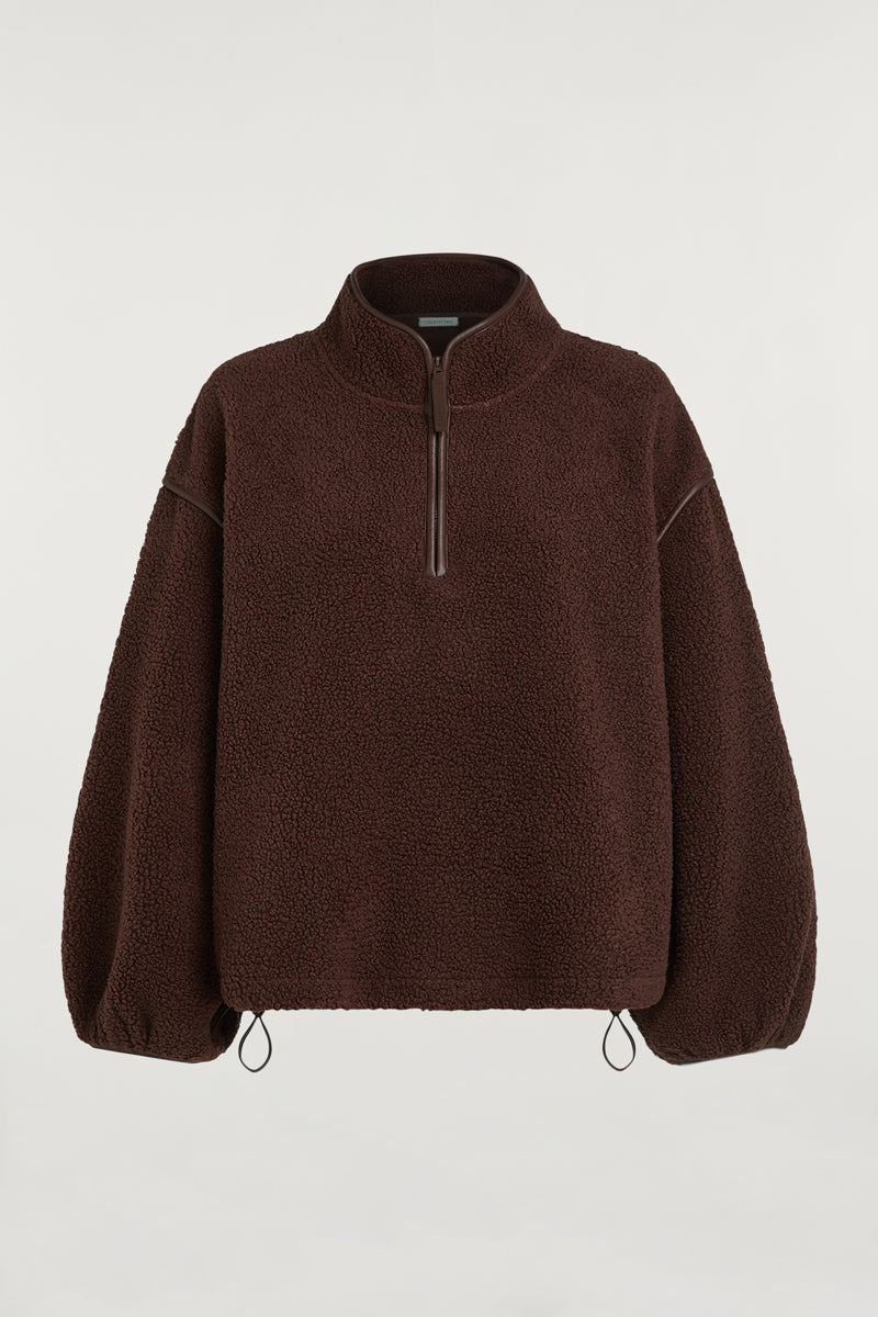 SLOANE Borg Half-Zip Cacao