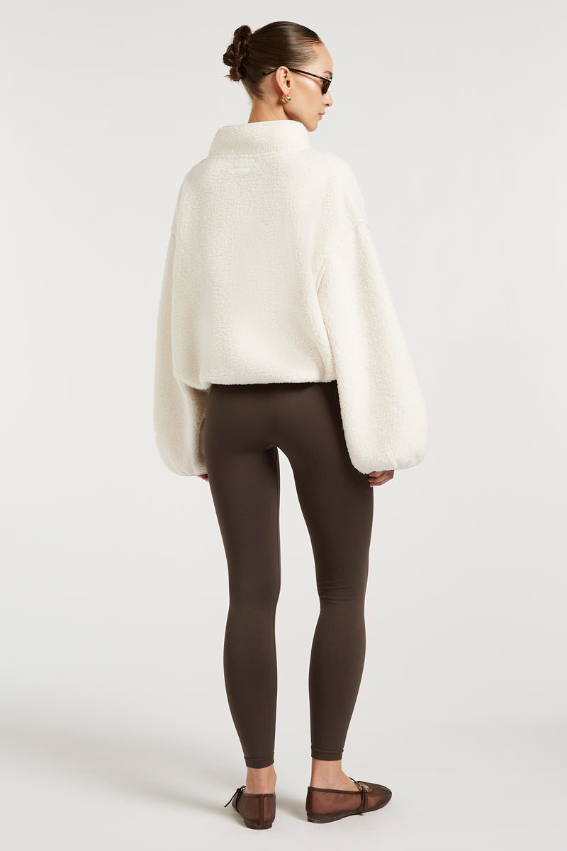 SLOANE Borg Half-Zip Cream