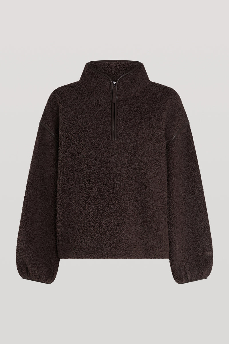 SLOANE Borg Half-Zip Espresso