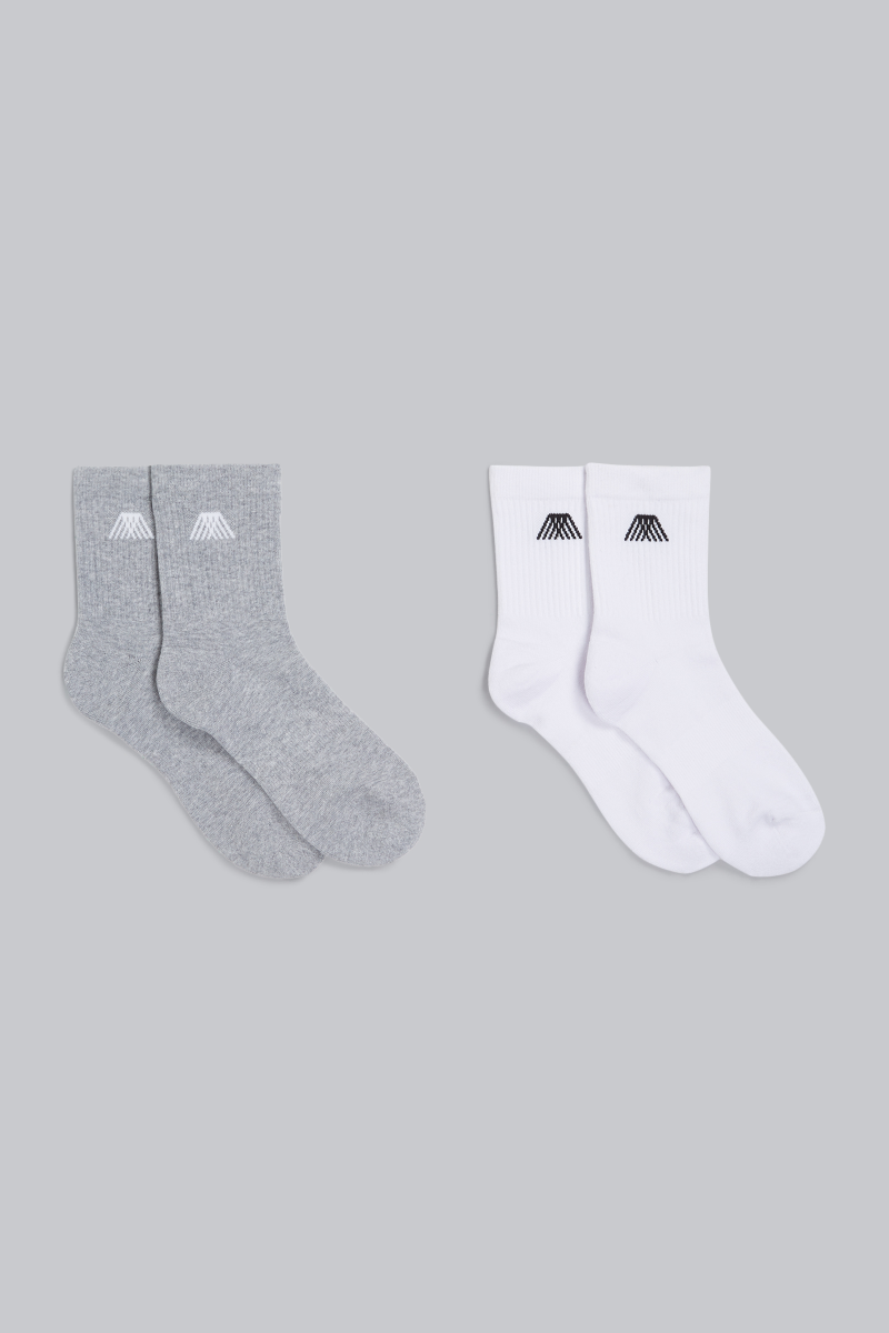 4TH ARQ Branded Crew Socks Grey Mix